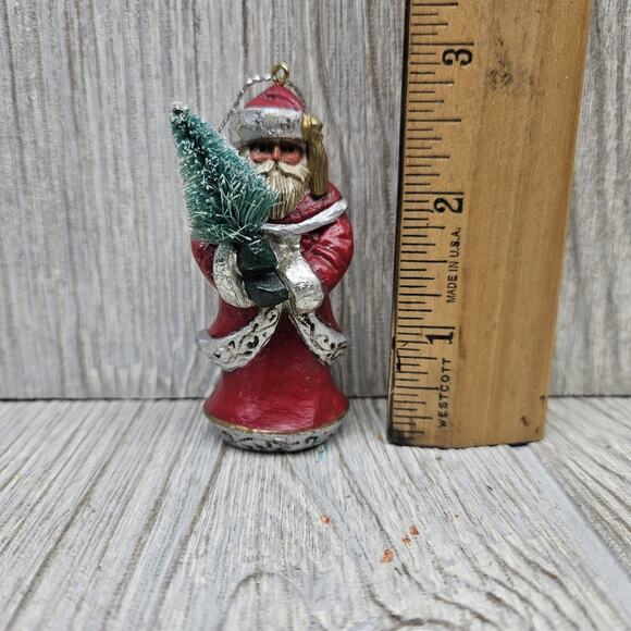 Pam Schifferl‎ Santa Claus W/ Bottle Brush Tree Midwest Cannon Falls 3" Ornament - Picture 8 of 8